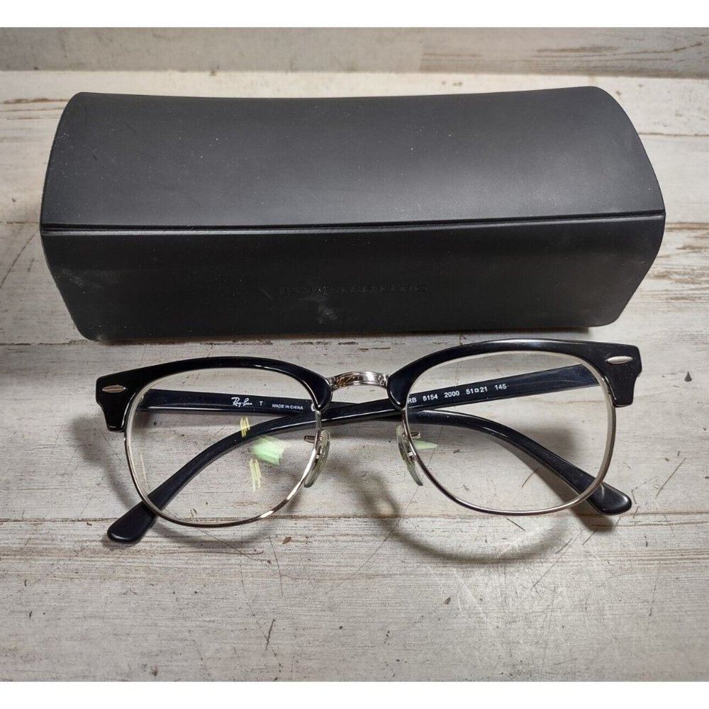 Ray Ban Clubmaster RB 5154 2000 Black Eyglasses Frames 51-21-145mm - Used